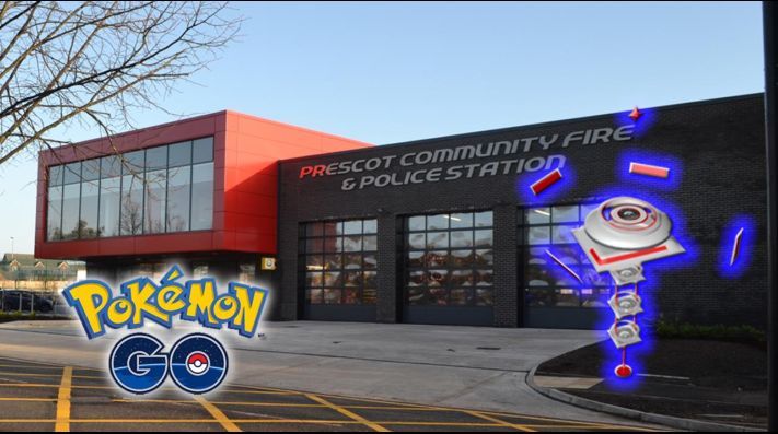 Police and firefighters fight for a Pokémon GO gym